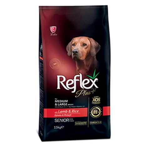 Reflex Plus Orta ve Büyük Irk Kuzu Aromalı Yaşlı Köpek Maması